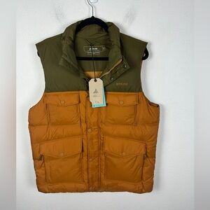 prAna by Columbia Timber Trail Down Puffer Vest Peat Men’s Large Colorblock NWT